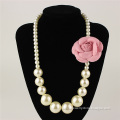 White Simple Flower Imitation Pearl Necklace For Children